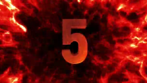 Animation Golden Text Countdown Isolate Fire Light Black Background — Video Stock