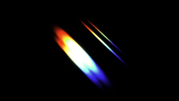 Animation Colorful Light Leak Oisolate Black Background — Stockvideo