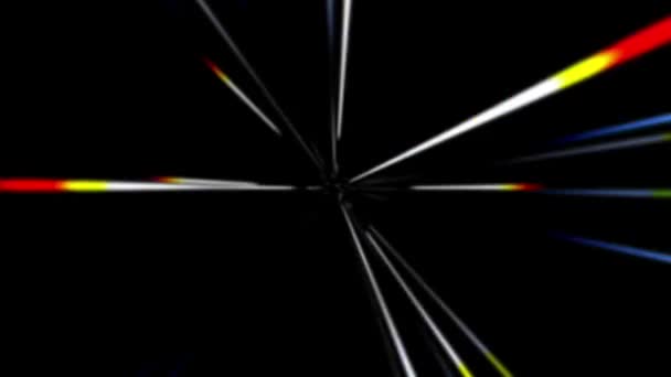 黒の背景にアニメーションカラフルな光漏れ — ストック動画