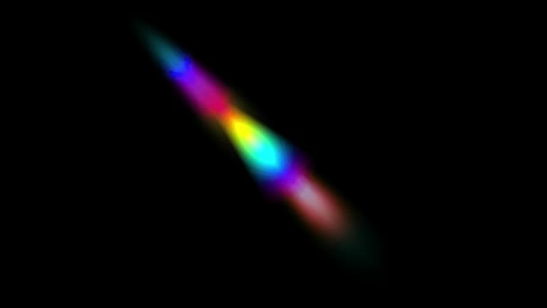 Animation Colorful Light Leak Oisolate Black Background — Stockvideo