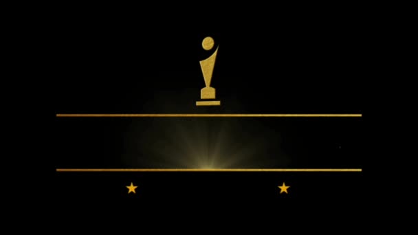 Animation Golden Trophy Isolate Black Background — Stock Video