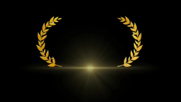 Animasyon Altın Yaprakları Siyah Arkaplanda Izole — Stok video