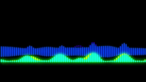 Animazione Colorato Nois Onda Isolare Sfondo Nero — Video Stock