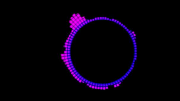 Animation Colorful Nois Wave Isolate Black Background — Stock Video