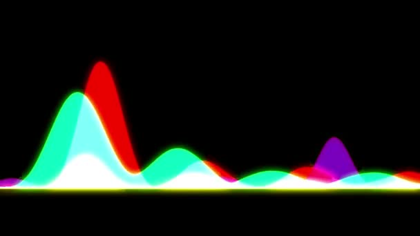 Animação Colorido Onda Nois Isolado Fundo Preto — Vídeo de Stock