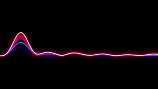 黒を背景にしたアニメーションカラフルなノイズ波 — ストック動画