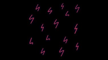 Animasyon kırmızı neon ışığı siyah arkaplan üzerinde hareket efekti.
