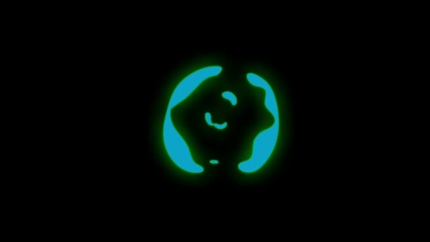 Animace Modrý Neon Světlo Kouř Efekt Černém Pozadí — Stock video