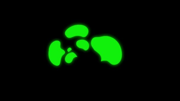 Animação Verde Neon Luz Fumaça Efeito Fundo Preto — Vídeo de Stock