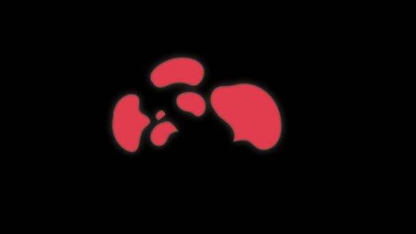 黒い背景に赤いネオンライトの煙の効果をアニメーション — ストック動画