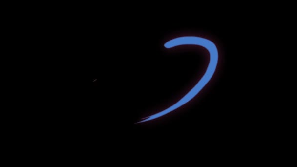 Animación Efecto Movimiento Luz Neón Azul Sobre Fondo Negro — Vídeos de Stock
