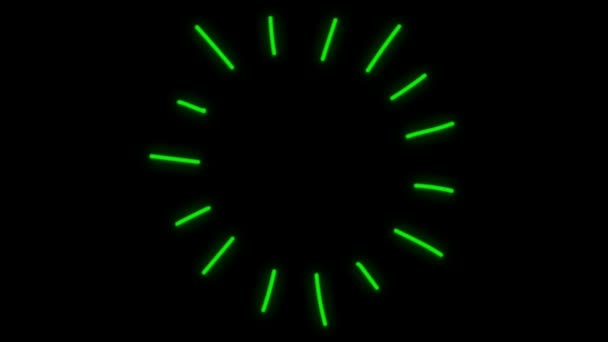Animation Green Neon Light Moving Effect Black Background — Stock Video