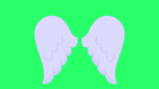 Animation Blanc Papillon Aile Fantaisie Style Sur Fond Vert — Video