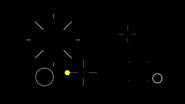 Animation Bunte Geometrische Form Isolieren Auf Schwarzem Hintergrund — Stockvideo