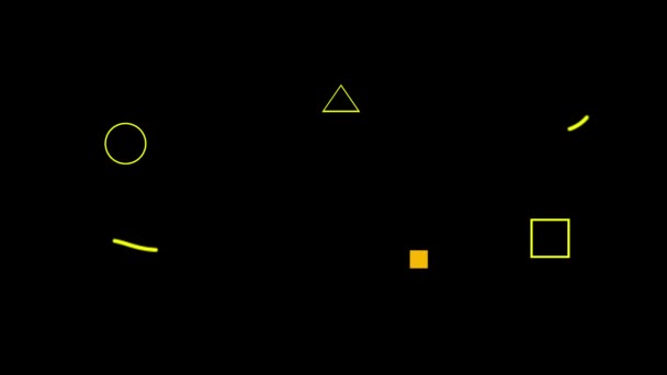 Animación Forma Geométrica Colorida Aislar Sobre Fondo Negro — Vídeos de Stock