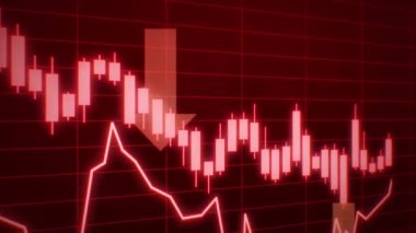 Gerçekçi borsa grafiği şamdanı finansal yatırım.