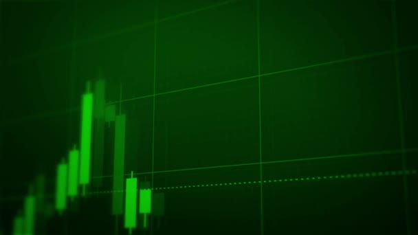 Реалістичний Граф Фондової Торгівлі Свічник Фінансові Інвестиції — стокове відео