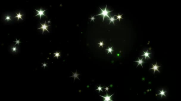 Animation White Light Sparkles Black Background — Vídeo de stock