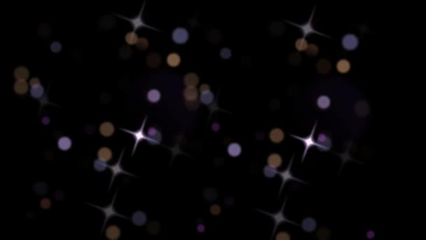 Animation White Light Sparkles Black Background — Stock Video