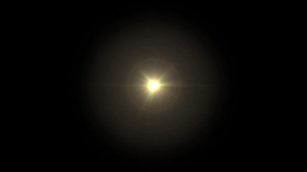 Realistic Light Lens Flare Black Background — 비디오