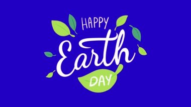 Animation Text HAPPY Earth isolate for Earth Day Concept.