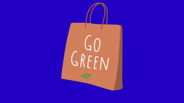 Animering Text Green Isolat För Earth Day Concept — Stockvideo