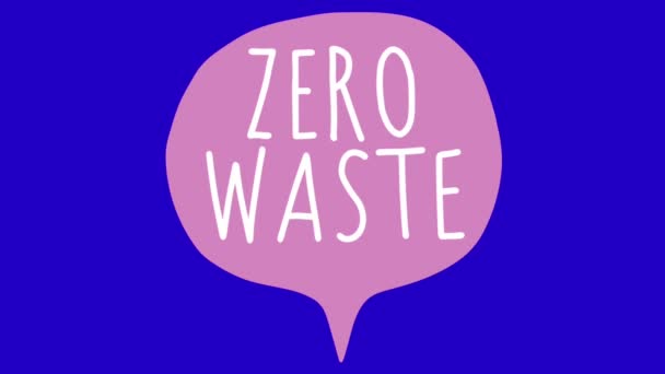 Animation Text Zero Waste Isolate Earth Day Concept — Video Stock