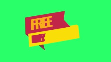 Animasyon sarı metin FREE DELIVERY yeşil arkaplan izole.