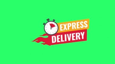 Canlandırma beyaz metin İfade DELIVERY yeşil arkaplan izole.