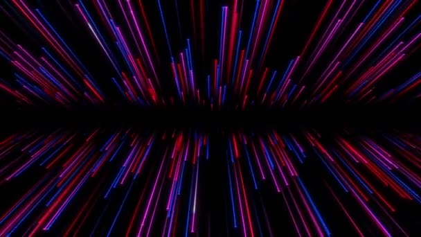 Animation Colorful Speed Lines Effect Black Background — Stock Video