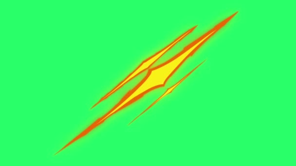 Animation Orange Effet Speed Line Sur Fond Vert — Video