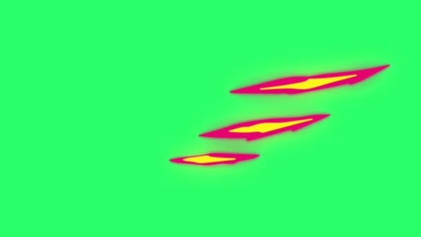 Animation Orange Speed Line Effekt Auf Grünem Hintergrund — Stockvideo
