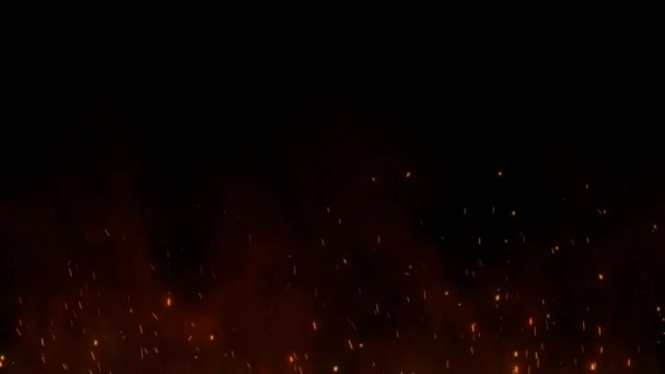 Realistický Oheň Plamen Černém Pozadí — Stock video