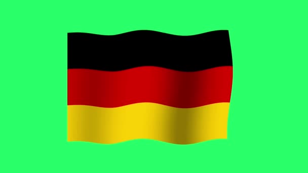 Animation Germany Flag Isolate Green Background — Stock Video