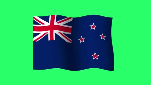 Animation Σημαία Της Αυστραλίας Απομονώσει Πράσινο Φόντο — Αρχείο Βίντεο