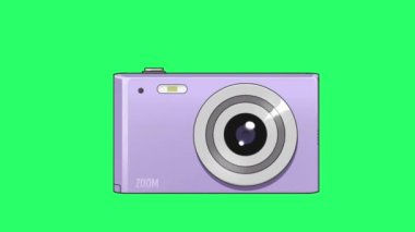 Animation camera isolate on green background.
