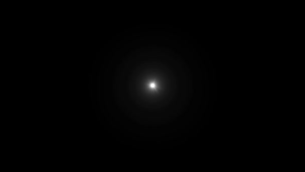 現実的な白い光レンズは黒の背景にフレア — ストック動画