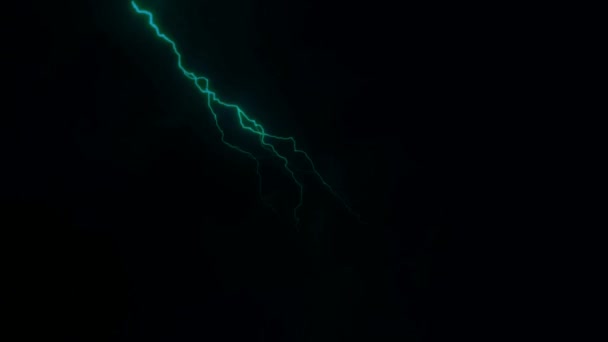 Realistic Arctic Lightning Black Background — 图库视频影像