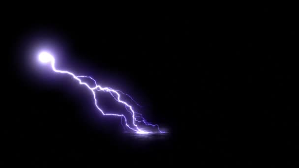 Realistic Blue Lightning Black Background — Vídeo de Stock