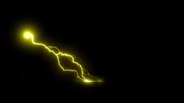 Realistic Purple Lightning Black Background — Vídeo de Stock