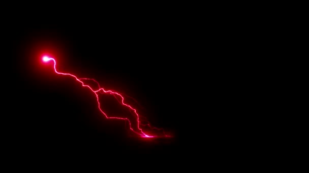 Realistic Purple Lightning Black Background — Stockvideo