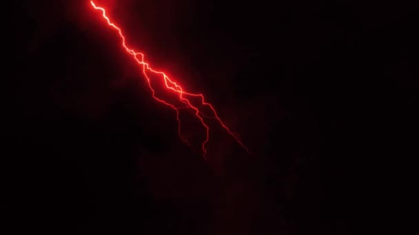 Realistic Purple Lightning Black Background — Vídeo de Stock