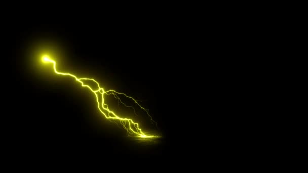 Realistic Purple Lightning Black Background — Video