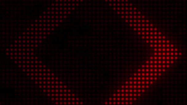 Realistica Luce Rossa Forma Quadrata Sfondo Nero — Video Stock