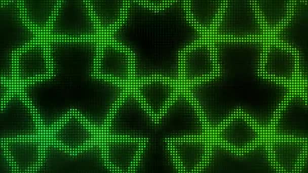 Realistic Green Light Star Shape Black Background — стоковое видео