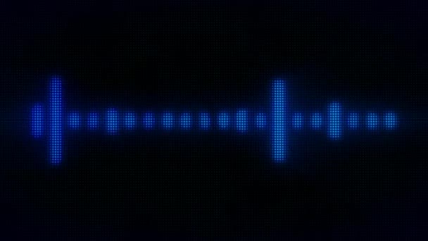 Efecto Onda Sonido Luz Neón Azul Animación Sobre Fondo Negro — Vídeos de Stock