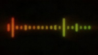 Animasyon turuncu neon ışık ses dalgası etkisi siyah arkaplan üzerinde.