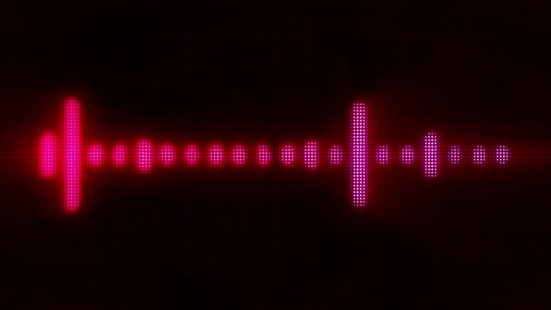 Animation Red Neon Light Sound Wave Effect Black Background — Stock Video