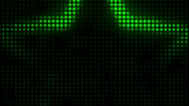 Realistic Green Light Star Shape Black Background — Stok video