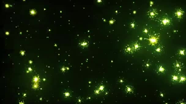 Canlandırma Yeşil Işık Siyah Arkaplanda Parıldıyor — Stok video